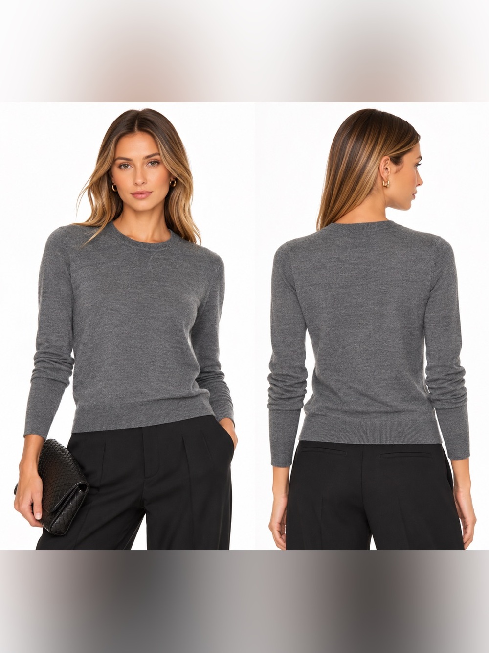 Kit and Ace Grey Merino Wool Crewneck Sweater XXS